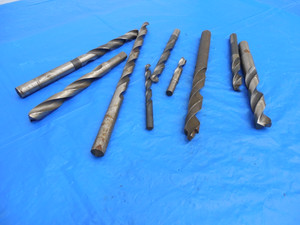 9PC LOT HSS TWIST DRILL BITS VARIOUS BRAND AND SIZES FROM 27/64 UP TO 23/32 - MS2214BU