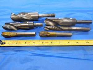 6PC LOT VARIOUS SIZES HSS REDUCED SHANK TWIST DRILL BITS & 3/4 COUNTERBORES - MS2468BU