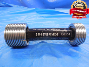 2 5/8 6 STUB ACME 2G THREAD PLUG GAGE 2.625 GO NO GO P.D.'S = 2.5750 & 2.5970 - DW10002BHTX