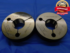 NEW 1 1/4 12 UNF 3A THREAD RING GAGES 1.25 GO NO GO P.D.'S = 1.1959 & 1.1913 - JF3884MJ