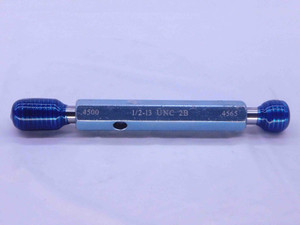 1/2 13 UNC 2B VERMONT THREAD PLUG GAGE .5 .50 GO NO GO P.D.'S = .4500 & .4565 - DW10080BU 1/2 13 UNC 2B VERMONT THREAD PLUG GAGE .5 .50 GO NO GO P.D.'S = .4500 & .4565 - DW10080BU