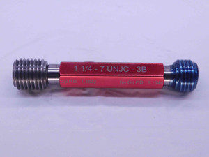 1 1/4 7 UNJC 3B THREAD PLUG GAGE 1.25 1.250 GO NO GO P.D.'S = 1.1572 & 1.1644 - DW10164JSER