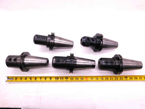5pc LOT OF CAT50 1" I.D. SOLID END MILL TOOL HOLDERS 1.0 4" PROJECTIONS CNC - MS2765BU