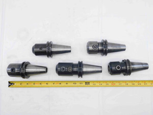 5pc LOT OF CAT40 1" ID SOLID END MILL TOOL HOLDERS 4" PROJECTION IC4V-100SH - MS2765BU