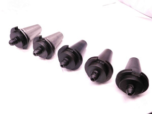 5pc LOT OF CAT50 3/8 I.D. SOLID END MILL TOOL HOLDERS .375 2 1/2 PROJECTIONS - MS2770BU