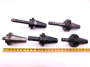 5pc LOT OF CAT50 3/8 I.D. SOLID END MILL TOOL HOLDERS .375 VARIOUS PROJECTIONS - MS2820BU