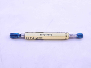 10 24 NC 2 THREAD PLUG GAGE #10 .190 .1900 GO NO GO P.D.'S = .1629 & .1662 UNC-2 - DW10552RD
