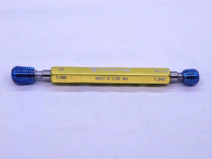 M8 X 1.25 6H METRIC VERMONT THREAD PLUG GAGE 8 GO NO GO P.D.'S = 7.188 & 7.348 - DW10572HX
