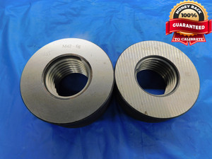 M42 X 4.5 6g METRIC SOLID THREAD RING GAGES GO NO GO P.D.'S = 39.014 & 38.778 - DW10784HX