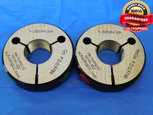 NEW 1" 32 UN 2A THREAD RING GAGES 1.0 1.00 1.000 GO NO GO P.D.'S = .9786 & .9748 - JF3914MJ NEW 1" 32 UN 2A THREAD RING GAGES 1.0 1.00 1.000 GO NO GO P.D.'S = .9786 & .9748 - JF3914MJ