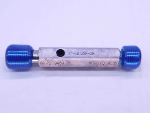 1" 12 UNF 2B THREAD PLUG GAGE 1.0 1.00 1.000 GO NO GO P.D.'S = .9459 & .9535 - DW11727AC1 1" 12 UNF 2B THREAD PLUG GAGE 1.0 1.00 1.000 GO NO GO P.D.'S = .9459 & .9535 - DW11727AC1