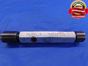 M18 X 1.5 MODIFIED METRIC THREAD PLUG GAGE GO NO GO P.D.'S = 17.026 & 17.150 - DW11725AC1