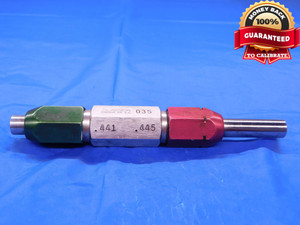 .441 & .445 PIN PLUG GAGE GO NO GO .4375 +.0035 7/16 11.201 mm .4410 .4450 - MB0381AC1