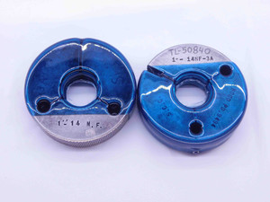 1" 14 UNF 3A THREAD RING GAGES 1.0 1.00 1.000 GO NO GO P.D.'S = .9536 & .9494 - DW11743BU
