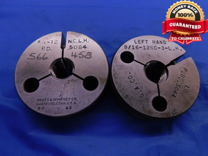 9/16 12 NC 3 LEFT HAND THREAD RING GAGES .5625 GO NO GO P.D.'S = .5084 & .5044  - DW11860AC1