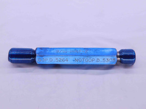 9/16 18 NF 2 THREAD PLUG GAGE .5625 GO NO GO P.D.'S = .5264 & .5305 UNF-2 CHECK - DW12254RD