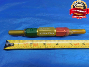 8.15 & 8.20 CL X METRIC PIN PLUG GAGE GO NO GO 8.000 +.150 8 .3209 8.150 8.200 - AR1203AC1
