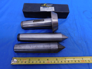 3PC SET MORSE TAPER #4 HSS FULL LATHE DEAD CENTERS & STEEL BELL HEAD POINT MT4 - MS4741TO