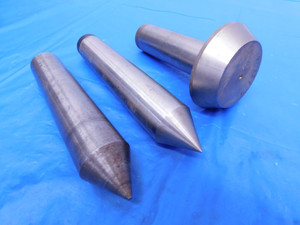 3PC SET MORSE TAPER #4 HSS FULL LATHE DEAD CENTERS & STEEL BELL HEAD POINT MT4 - MS4741TO