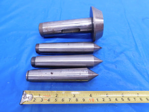 4PC SET MORSE TAPER #3 HSS FULL LATHE DEAD CENTERS & STEEL BELL HEAD POINT MT3 - MS4742TO