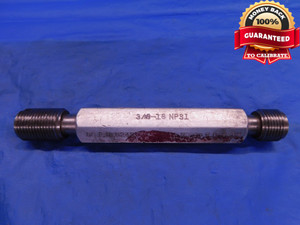 3/8 18 NPSI PIPE THREAD PLUG GAGE .375 GO NO GO P.D.'S = .6240 & .6292 .3750 - DW12591LVR