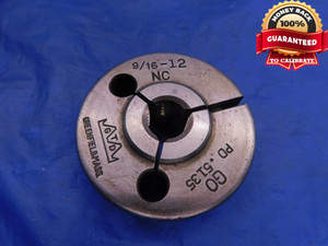 9/16 12 NC SPECIAL THREAD RING GAGE .5625 GO ONLY P.D. = .5135 UNC 3A INSPECTION CHECK - DW12725LVR