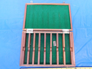 12" X 8" X 2" VINTAGE WOODEN CASE FOR DRILLS OR OTHER TOOLS 8 SLOTS SKF - MS4994BMIN
