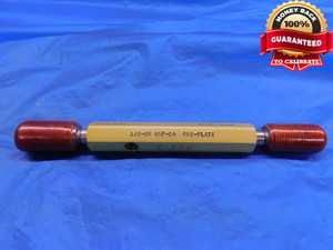 1/2 20 UNF 2A PREPLATE SET THREAD PLUG GAGE .5 GO NO GO P.D.'S = .4650 & .4611 - DW12854LVR