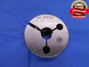 1/2 20 UNJF 3A LEFT HAND THREAD RING GAGE .5 NO GO ONLY P.D. = .4643 L.H. .50 - DW13013LVR
