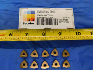 10PCS NEW SECO WNMA060412 WNMA 333 TX100 TiN COATED CARBIDE TURNING INSERTS - MB3498GRM