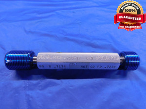 3/4 16 UNS SPECIAL THREAD PLUG GAGE .75 .750 GO NO GO P.D.'S = .7174 & .7234 - DW13453RD