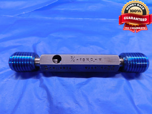 3/4 10 NC W SET THREAD PLUG GAGE .75 .750 .7500 GO NO GO P.D.'S = .6930 & .6910 - DW13605LVR
