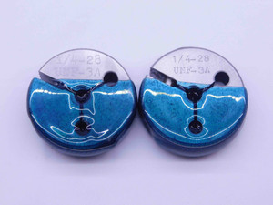 1/4 28 UNF 3A THREAD RING GAGES .25 .250 .2500 GO NO GO P.D.'S = .2268 & .2243 - DW13731LVR