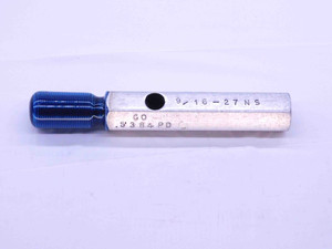 9/16 27 NS THREAD PLUG GAGE .5625 GO ONLY P.D. = .5384 9/16"-27 INSPECTION CHECK - DW13831RD