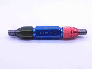 3/8 24 NF 2 THREAD PLUG GAGE .375 .3750 GO NO GO P.D.'S = .3479 & .3512 UNF-2 - DW10350RDRL