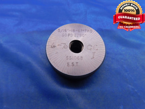 5/16 18 SOLID 67 DEG THRD THREAD RING GAGE .3125 GO ONLY P.D. = .2790 CHECK - DW13857LVR