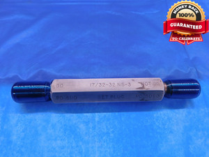 17/32 32 NS 3 SET THREAD PLUG GAGE .5312 GO NO GO P.D.'S = .5110 & .5080 - DW13927AX1