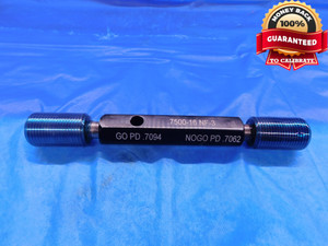 3/4 16 NF 3 SET THREAD PLUG GAGE .75 .750 .7500 GO NO GO P.D.'S = .7094 & .7062 - DW14059RD