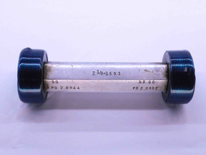 2 1/8 16 N 3 THREAD PLUG GAGE 2.125 GO NO GO P.D.'S = 2.0844 & 2.0887 UN-3 CHECK - DW14544RD