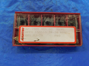 10PCS NEW AVANTEC AF 1505.001.02 NX45 CARBIDE INSERTS AFEX 150510 TR-28 - MB5171RDT