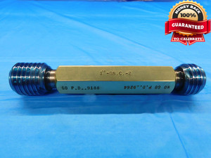 1" 8 NC 2 THREAD PLUG GAGE 1.0 1.00 1.000 GO NO GO P.D.'S = .9188 & .9264 UNC-2 - DW14726RD