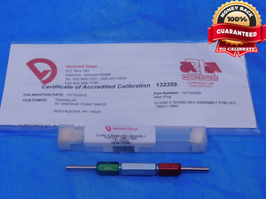 CERTIFIED CALIBRATED.166 & .169 CL X PIN PLUG GAGE GO NO GO .1719 -.0029 11/64 - MC0046LVR