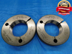 2 7/16 10 UNS 2A LEFT HAND SPL THREAD RING GAGES 2.4375 GO NO GO = 2.3705 2.3621 - DW14805AG2