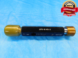 7/8 18 NS 3 THREAD PLUG GAGE .875 .8750 GO NO GO P.D.'S = .8389 & .8425 CHECK - DW14817AG2