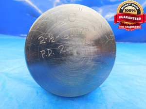SHOP MADE 2 1/2 16 UN 2B LEFT HAND THREAD PLUG GAGE 2.5 GO ONLY P.D. = 2.4594 - DW14883AG2
