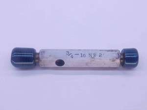 3/4 16 NF 2 THREAD PLUG GAGE .75 .750 GO NO GO P.D.'S = .7094 & .7139 UNF-2 - DW14931RD