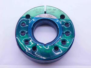 1 1/2 12 UNF 3A THREAD RING GAGE 1.5 1.50 1.500 1.5000 GO ONLY P.D. = 1.4459 - DW15162RD