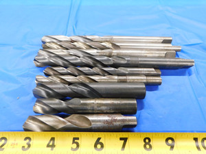9 PCS GUHRING & OTHERS HSS TWIST DRILL BIT SIZES FROM 5/8 TO 55/64 BRIDGEPORT - MB6014AE2