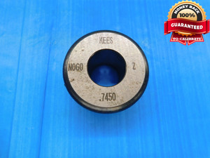 .7450 CL Z MASTER PLAIN BORE RING GAGE .7500 -.0050 3/4 19 mm .745 NO GO CHECK - DW15402LVR