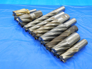 LOT OF 9 HSS / HSCO END MILLS 1", 1 3/8, 1 1/4 & MORE BRIDGEPORT MILLING TOOLING - MB6520AP1